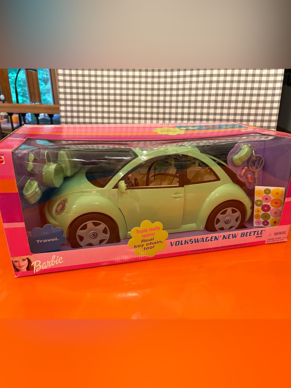 Barbie 2002 Lime Green Volkswagen New Beetle Play Car